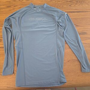 O'Neill Men's Long Sleeve Rash Guard Large Gray 50+ Ultraviolet Protection